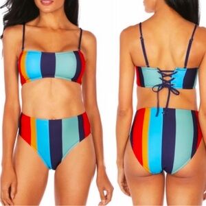 NWT Sperry colorful stripe bikini